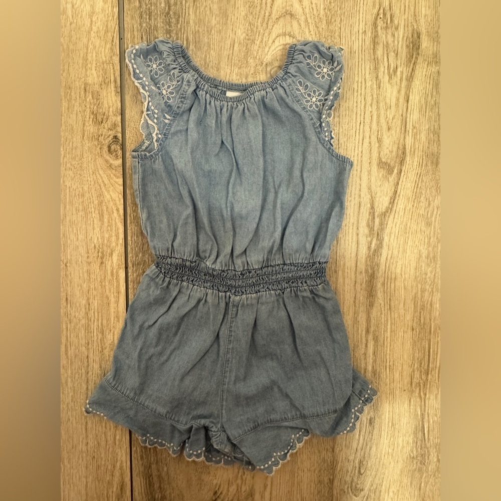Little Me Blue Denim Romper